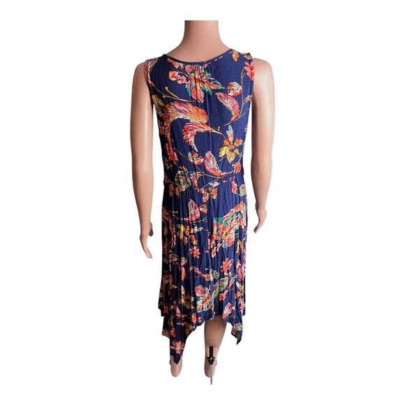 Mlle. Gabrielle Dress Med Sleeveless Hi Low Fit And Flare Floral Boho Fairy - Picture 3 of 5